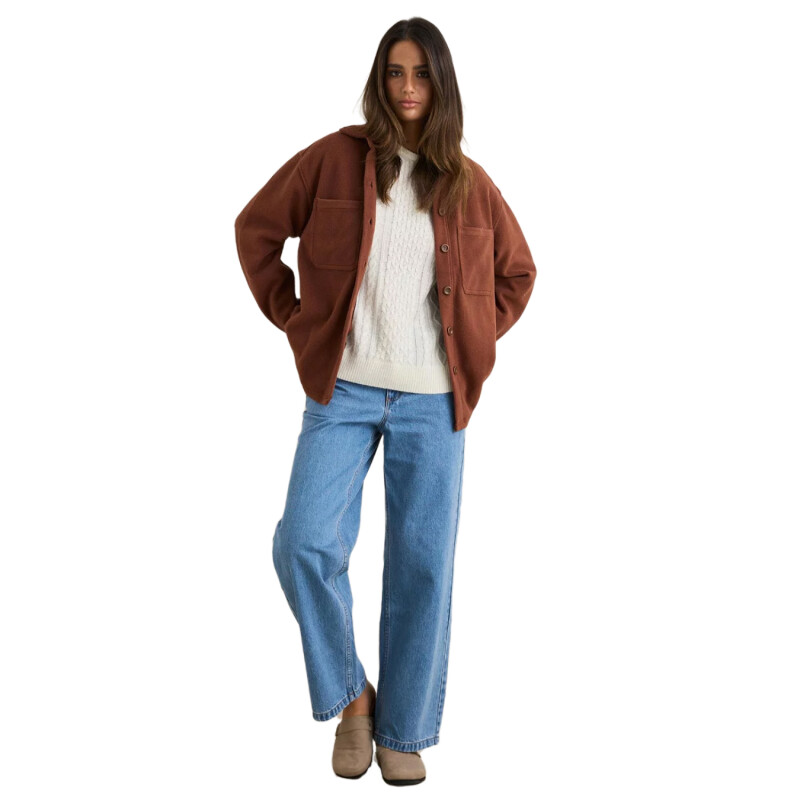 Campera Rhythm Reverse Fleece Shacket - Marrón Campera Rhythm Reverse Fleece Shacket - Marrón