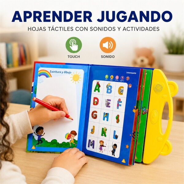 Libro Didáctico Interactivo Bilingüe con 20 Hojas Táctiles Diseño 2
