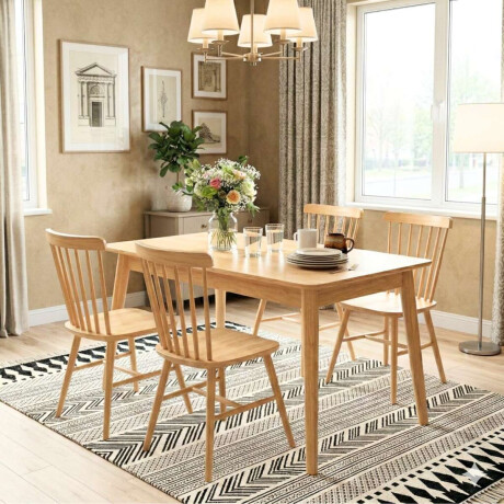 Mesa de comedor Madera maciza 140 cm Oslo