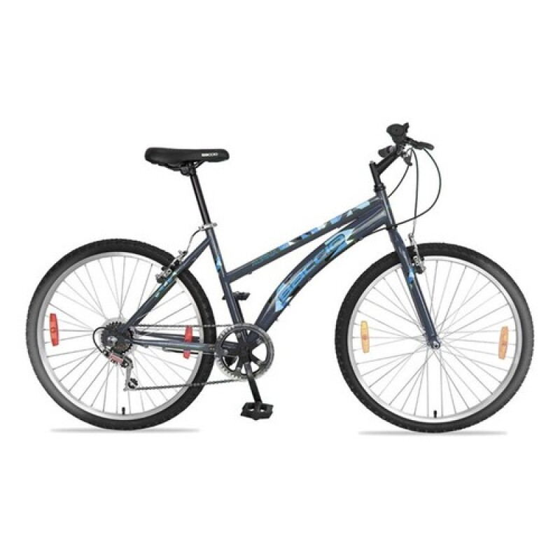 Bicicleta Baccio Alpina Lady Rodado 26 Montaña Con 6 Cambios Shimano Gris/Celeste