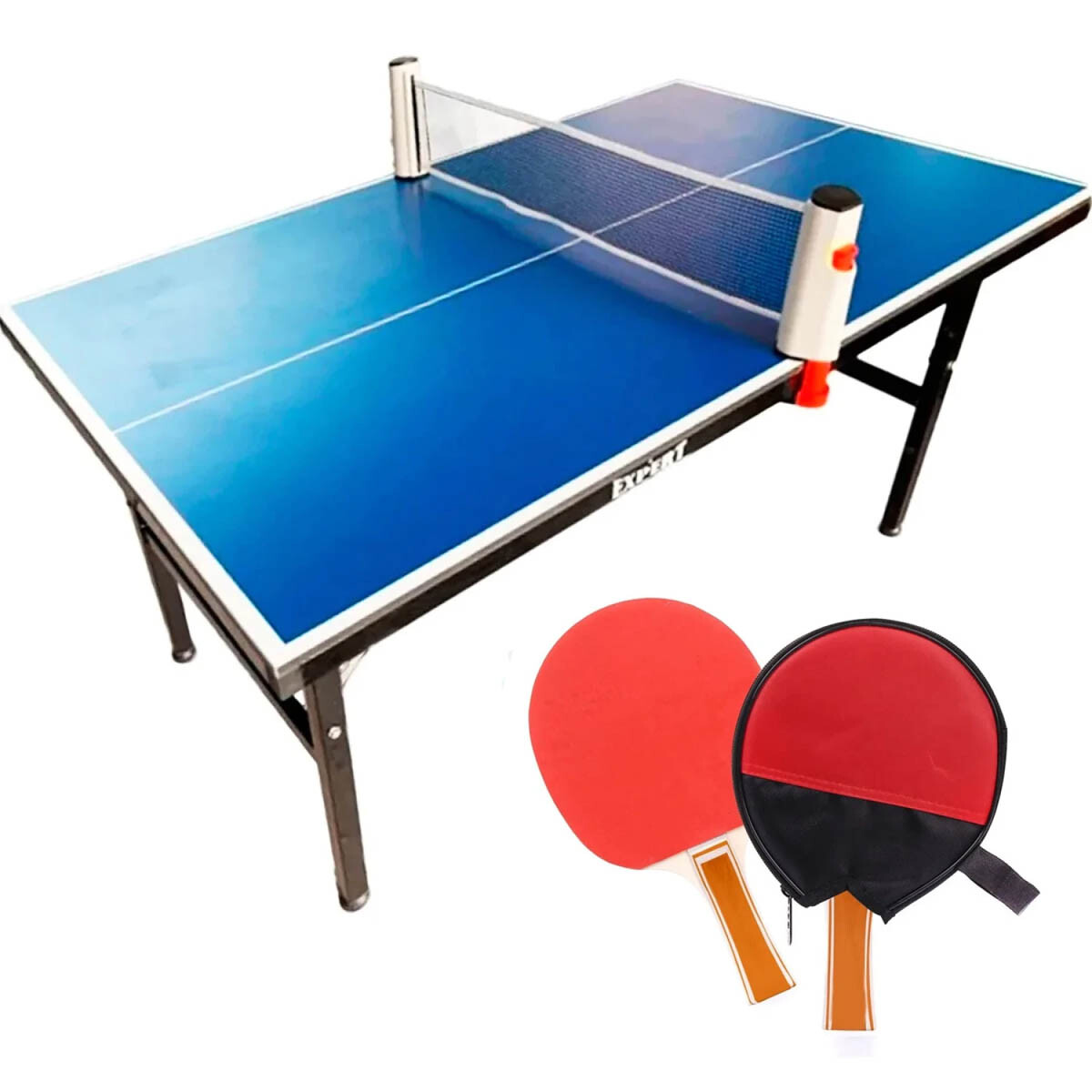Mini Mesa De Ping Pong Reforzada + Red + Regalos - Azul 
