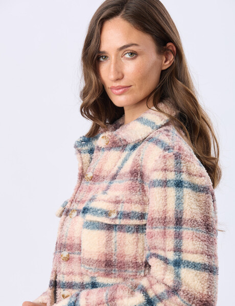 CAMPERA CAMISA DE SHERPA Rosado