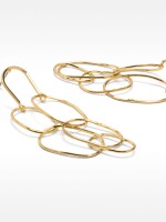 Pendientes Largos Con Aros Entrecruzados dorado