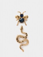 Set De Broches De Abeja Y Serpiente multicolor