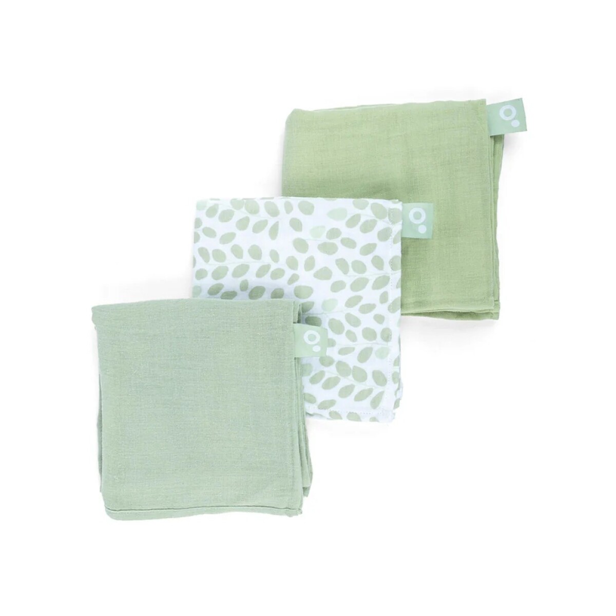 Packx3 Sabanitas Muselina - Mini Leaves Green 