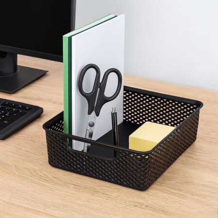 CANASTO ORGANIZADOR 39X27X7,5CM NEGRO