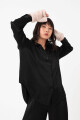 CAMISA DE TEJIDO ARRUGADO Negro
