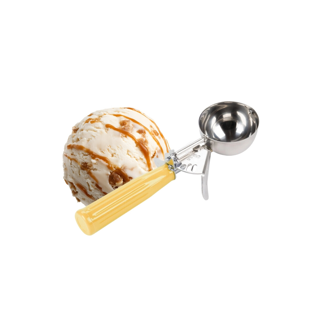 Cuchara de helado acero inoxidable mango amarillo 59 ml 