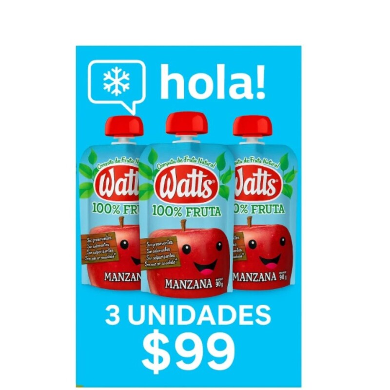 COMPOTA WATTS SABOR MANZANA 3X $99 COMPOTA WATTS SABOR MANZANA 3X $99