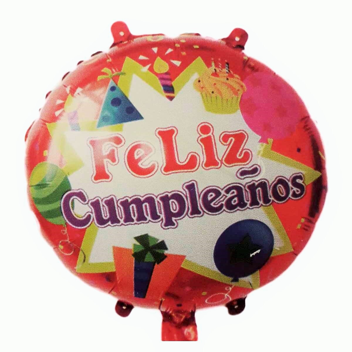 Globo Feliz cumpleaños metalizado redondo 