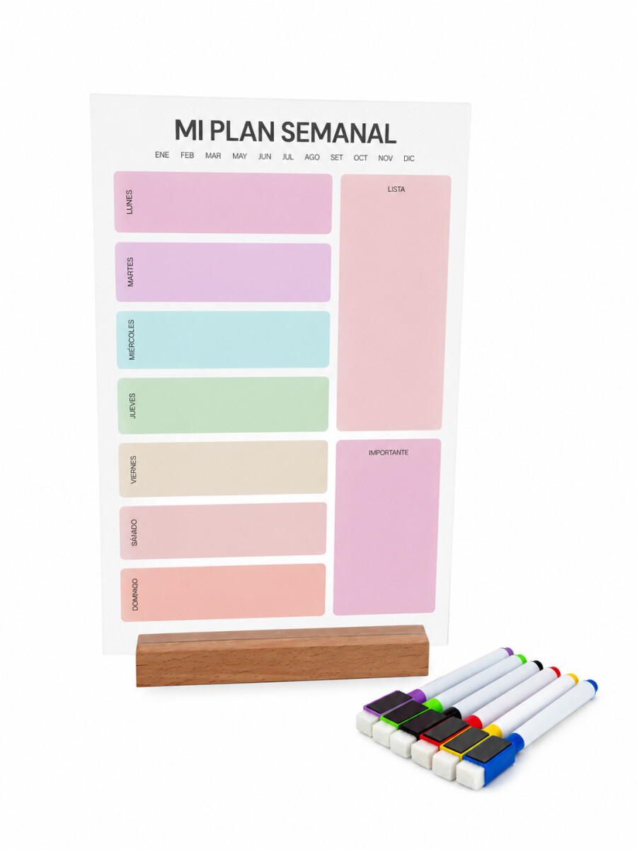 TABLERO SEMANAL - MULTICOLOR 