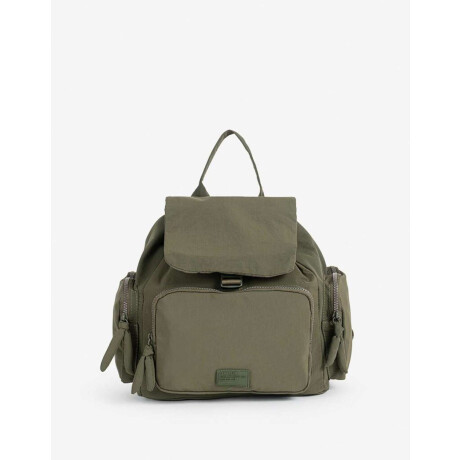 Mochila Puffy Negro Verde Kaki