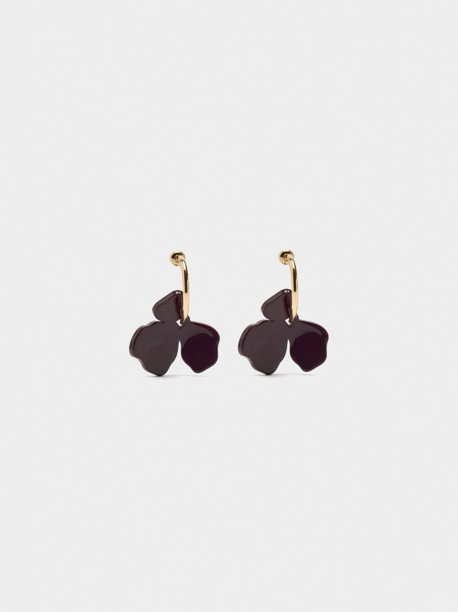 Aros Con Flor - burdeos 