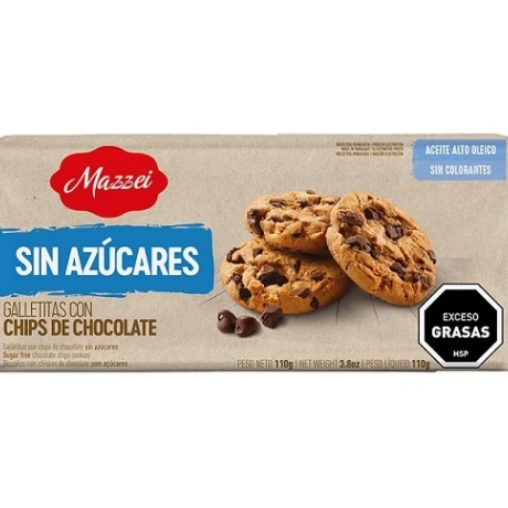 GALLETA DULCE S/AZUCAR MAZZEI CHISPAS CHOCO 110G GALLETA DULCE S/AZUCAR MAZZEI CHISPAS CHOCO 110G