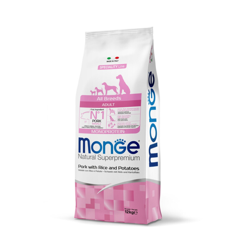 Monge All Breeds Adult Monoprotein Cerdo con Arroz y Papas 12 kgs