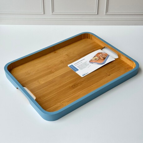 Bandeja de Bambú con Asas 40cm x 30cm x 3cm - Azul Bandeja de Bambú con Asas 40cm x 30cm x 3cm - Azul