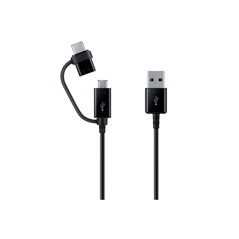 Cable original Samsung 2 en 1 Micro-USB a USB-C color negro Cable Original Samsung 2 En 1 Micro-usb A Usb-c Color Negro