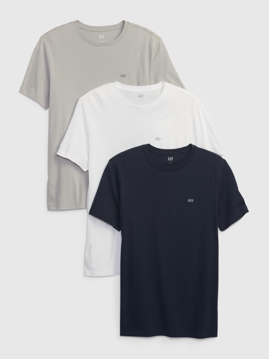 Pack X 3 Remeras Cuello Redondo Hombre - Multi 