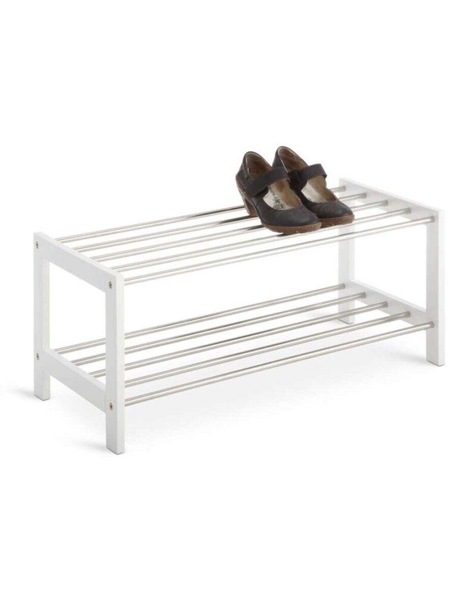 Zapatero Egeskov 2 Estantes - Metal/Blanco 