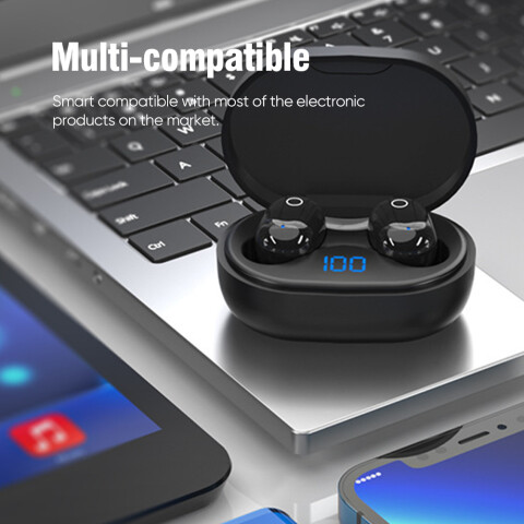 Auriculares Miccell Inalámbricos BH25 BT C/Display Led Negro Auriculares Miccell Inalámbricos BH25 BT C/Display Led Negro