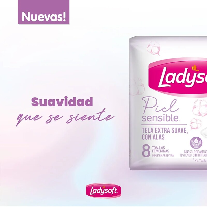 Toallas Femeninas Ladysoft Normal Piel Sensible 8 Uds. Toallas Femeninas Ladysoft Normal Piel Sensible 8 Uds.