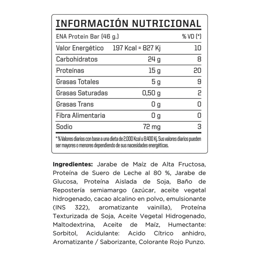 Suplemento Ena Protein Bar x unidad Rojo Frutilla