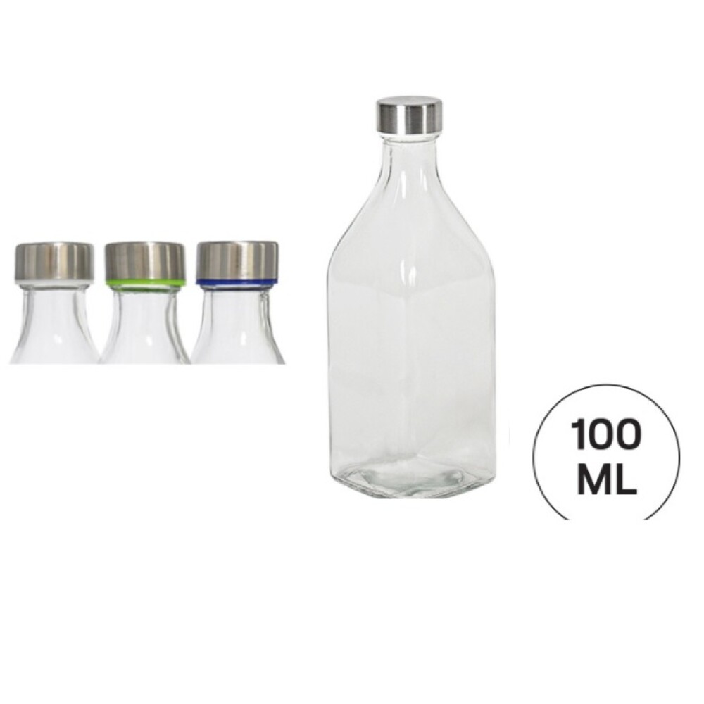 Botella de Vidrio Denver 1000 ml con Tapa de Acero Inoxidable BOTELLA DENVER 1000 ML. T/ACERO COLOR