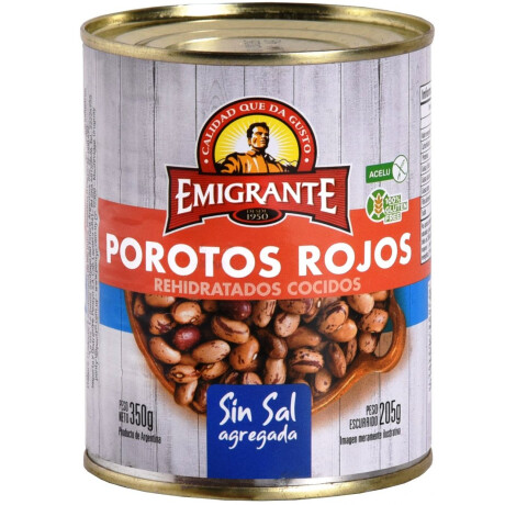 POROTOS COLORADOS S/SAL LATA 350G EMIGRANTE POROTOS COLORADOS S/SAL LATA 350G EMIGRANTE