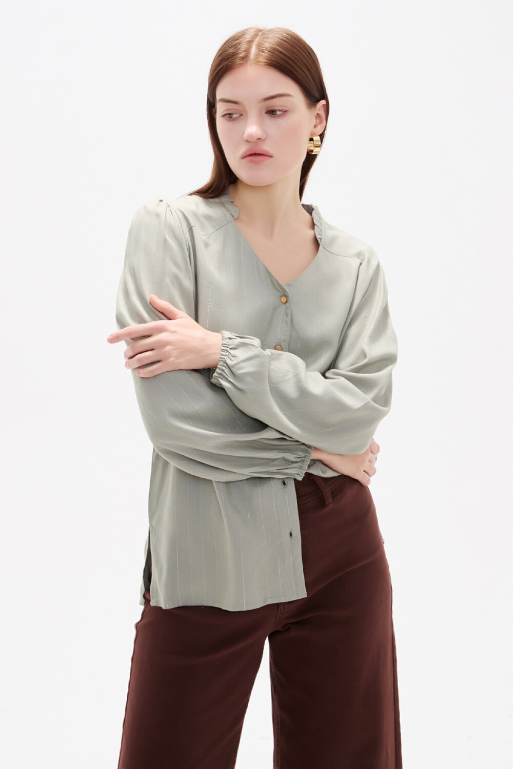 Camisa Blova Verde Azulado