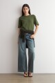 Remera oversized verde oliva