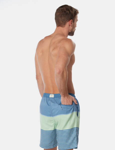 SHORT DE BAÑO RAYADO Azul