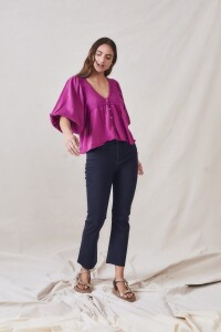 Cardigan Reversible Manga Balloon Fucsia