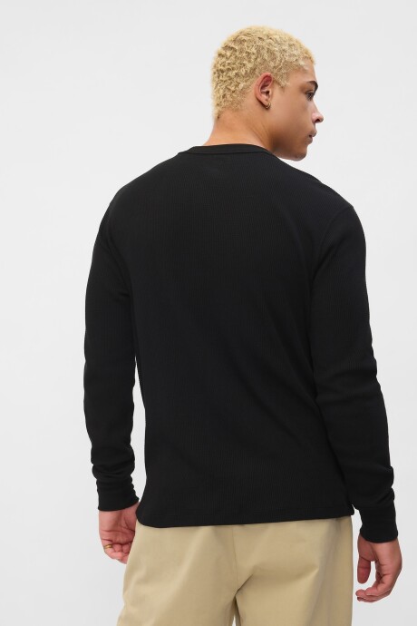 Buzo Waffle Hombre Black 1