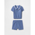 2PC B SS POLO SWTR SET SHIRTING BLUE