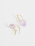 Aros Argollas Strass Corazón Argollas Con Corazón - Dorado