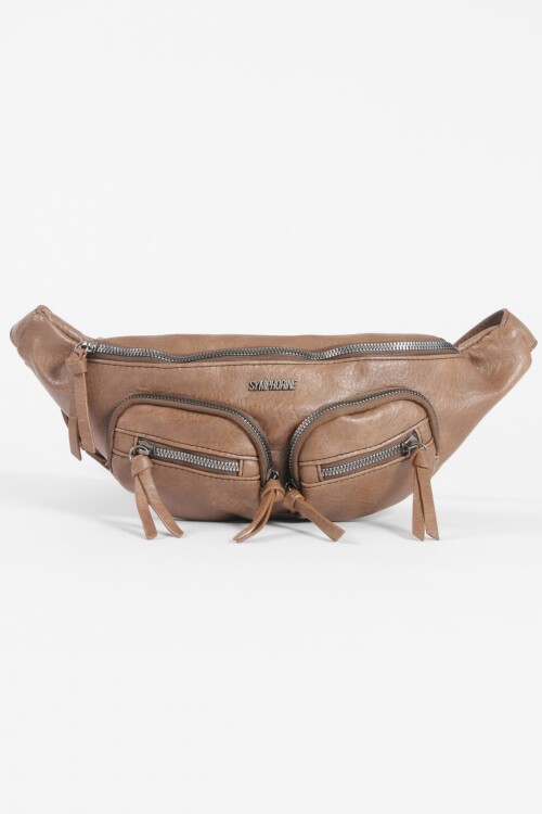 Riñonera bolsillos soft marrón