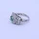 Anillo oro 18k blanco con esmeralda y brillantes. Anillo oro 18k blanco con esmeralda y brillantes.