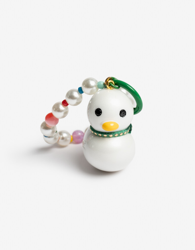 Llavero Acrilico Llavero Y Bag Charm De Patito Con Beads - Combinacion Bicolor