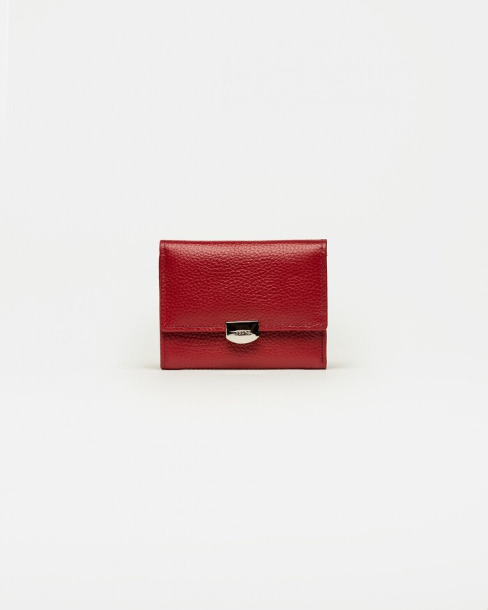 Billetera Marga en cuero graneado Rojo