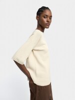Jersey De Punto De Manga Corta beige