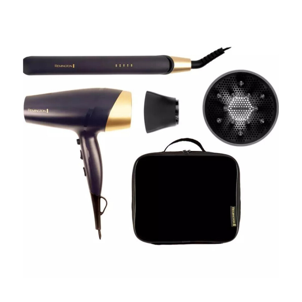 COMBO SAPPHIRE LUXE REMINGTON S5805GP-220R SECADOR + PLANCHITA CON ESTUCHE Unica