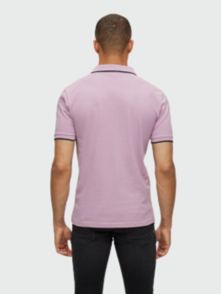 BOSS -Remera polo de algodón, slim fit , PASSERTIP Violeta