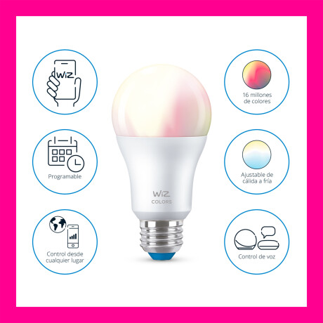 Philips Wiz - Lámpara Led Inteligente 929002383612 - 8W. Blanco y Color. A60. E27. 2200K-6500K. 001