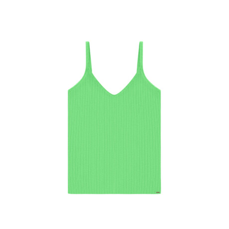 Musculosa Canalé cuello en V Verde Agua