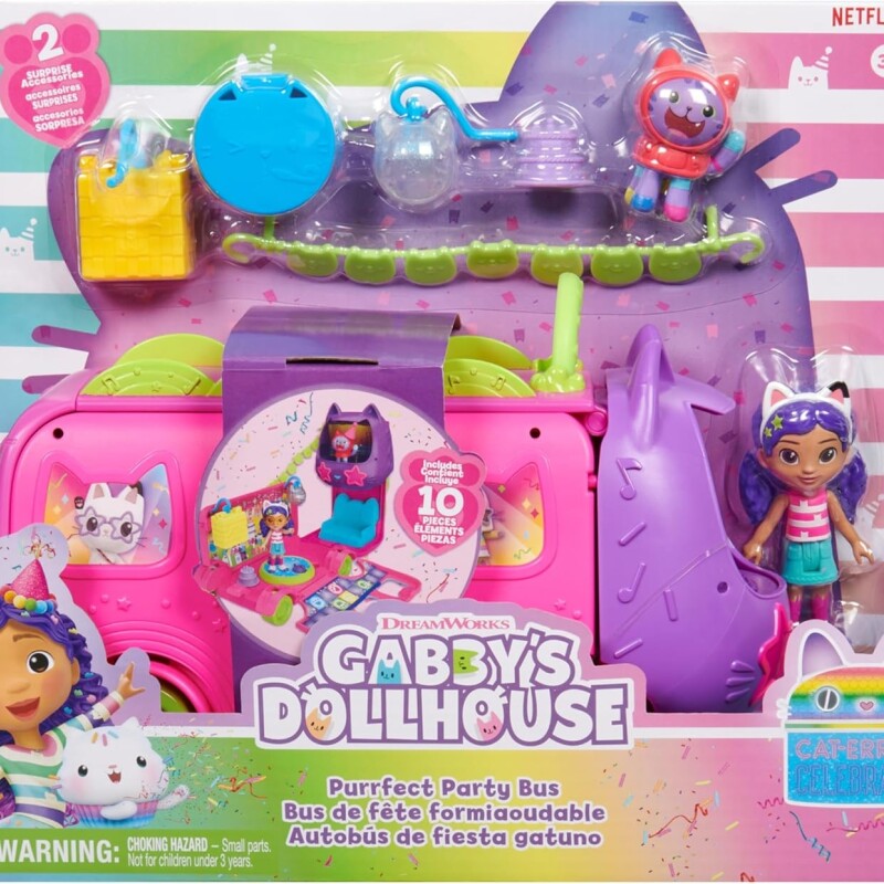 Gabbys Dollhouse Set Autobús De Fiesta Gatuno Gabbys Dollhouse Set Autobús De Fiesta Gatuno