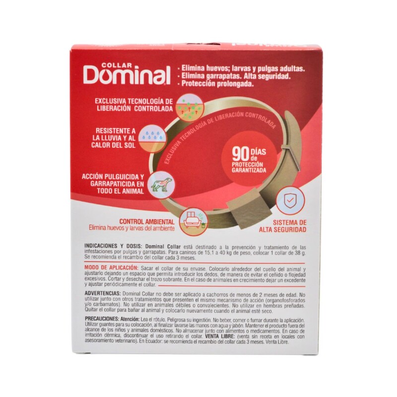 DOMINAL COLLAR ANTIPULGAS Y GARRAPATAS PERROS GRANDES 60 CM DE LARGO