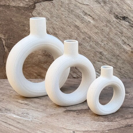 Juego De 3 Floreros Donut Decorativos Ceramica Juego De 3 Floreros Donut Decorativos Ceramica