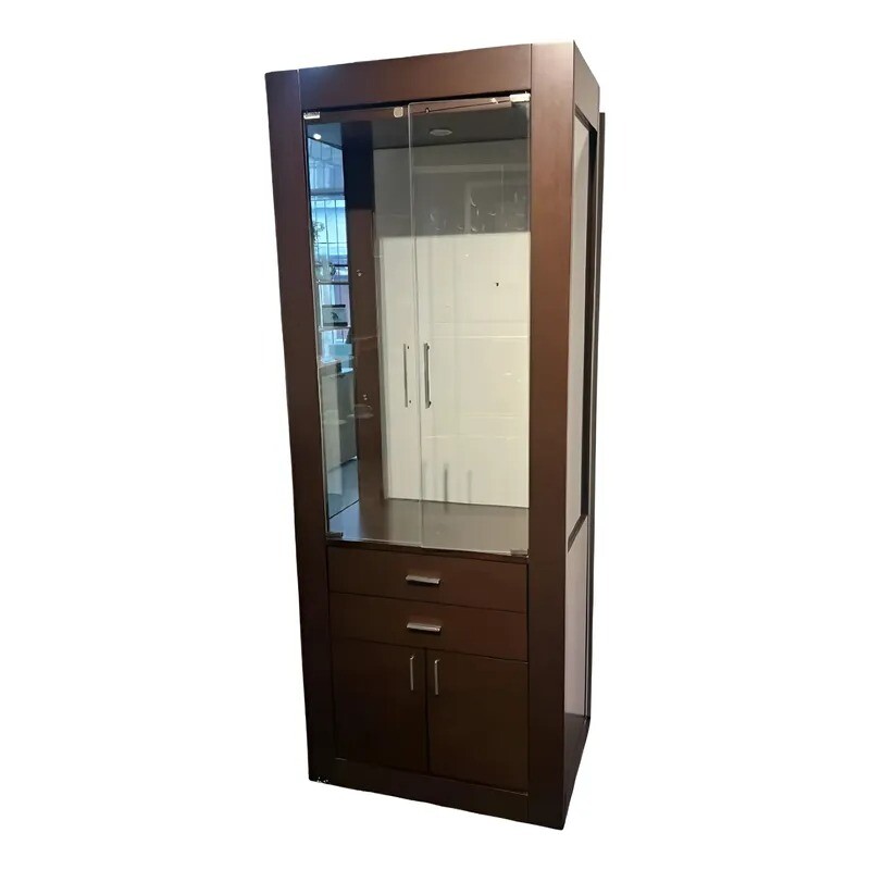 Cristalero con puertas en vidrio y cajones - PRODUCTO CON DETALLES EN LA MADERA - Cristalero con puertas en vidrio y cajones - PRODUCTO CON DETALLES EN LA MADERA -