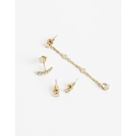 Aros Colgantes Largos Cubic zirconia Dorado