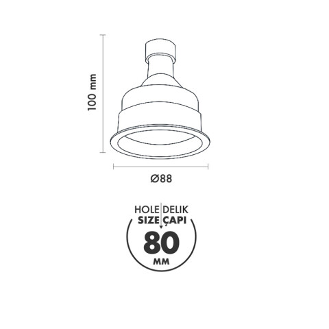 Downlight redondo ROUND 70 negro p/GU10 (no inc.) MN0028